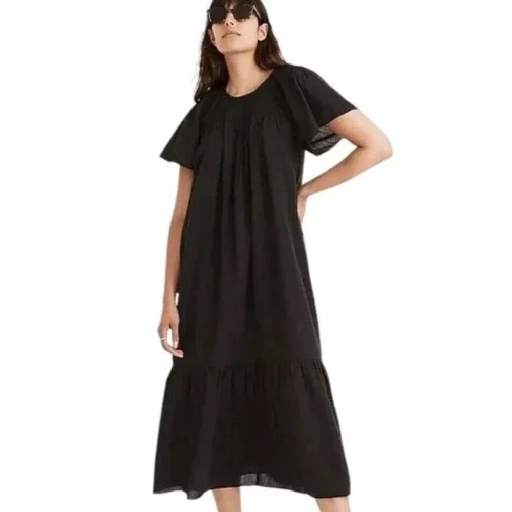 Madewell embroidered smocked midi dress